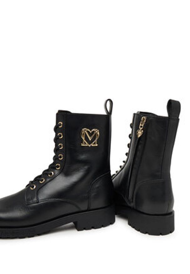 Love Moschino - LOVE MOSCHINO Trzewiki JA24254G0NIA0000 Czarny. Kolor: czarny. Materiał: skóra