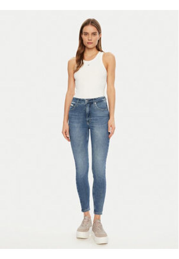 Calvin Klein Jeans Jeansy J20J224522 Niebieski Super Skinny Fit. Kolor: niebieski