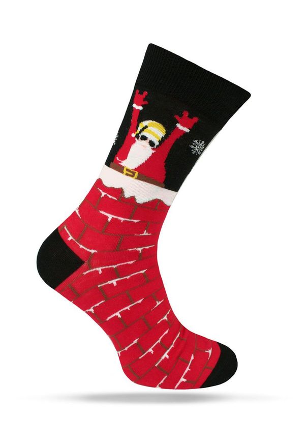 Świąteczne Skarpetki - Alties - Mikołaj w Kominie. Kolor: wielokolorowy. Materiał: poliester, bawełna, elastan