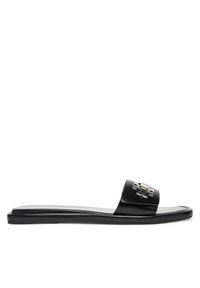 Tory Burch Klapki T Lock Slide 164676 Czarny. Kolor: czarny. Materiał: skóra