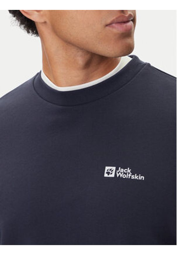 Jack Wolfskin Bluza Essential A63843 Granatowy Regular Fit. Kolor: niebieski. Materiał: bawełna