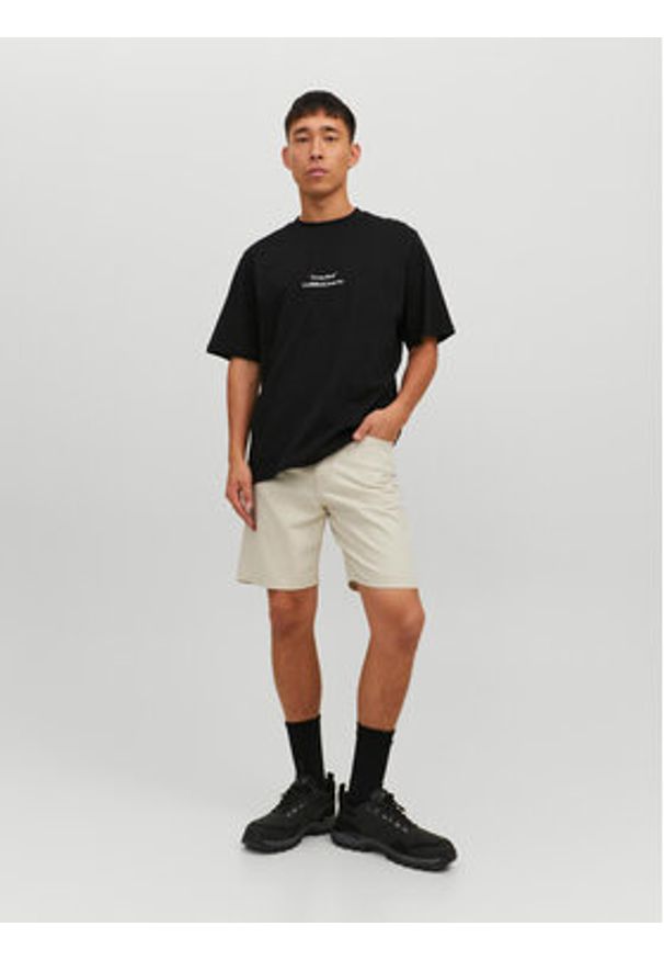 Jack & Jones - Jack&Jones T-Shirt Grocery 12230754 Czarny Oversize. Kolor: czarny. Materiał: bawełna