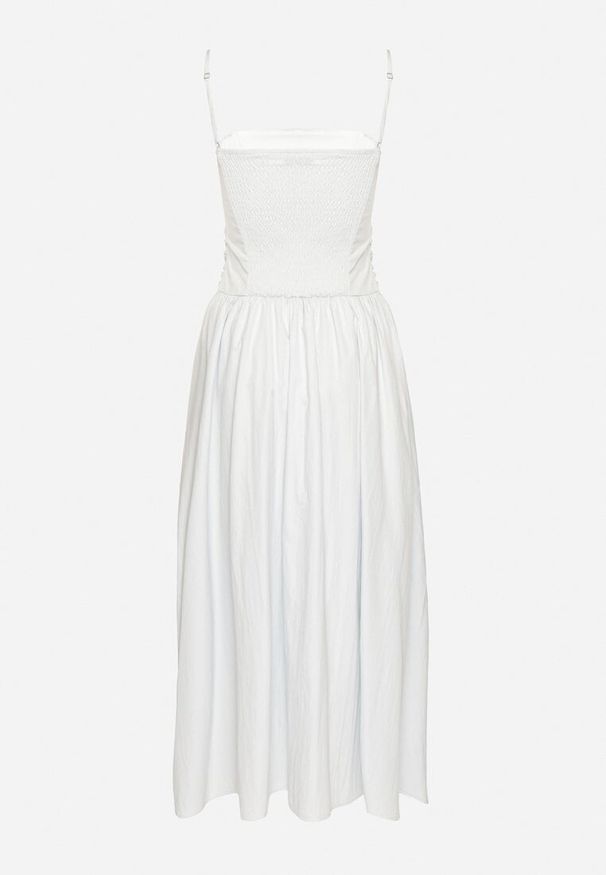 Born2be - Jasnoniebieska Wiskozowa Sukienka z Bawełną z Zakładką Atenavia. Okazja: na co dzień. Kolor: niebieski. Materiał: wiskoza, bawełna. Długość rękawa: na ramiączkach. Typ sukienki: proste. Styl: casual, klasyczny, elegancki