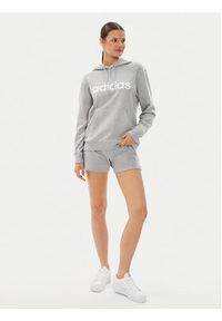 Adidas - adidas Bluza Essentials Linear Hoodie IC6884 Szary Regular Fit. Kolor: szary. Materiał: bawełna #4