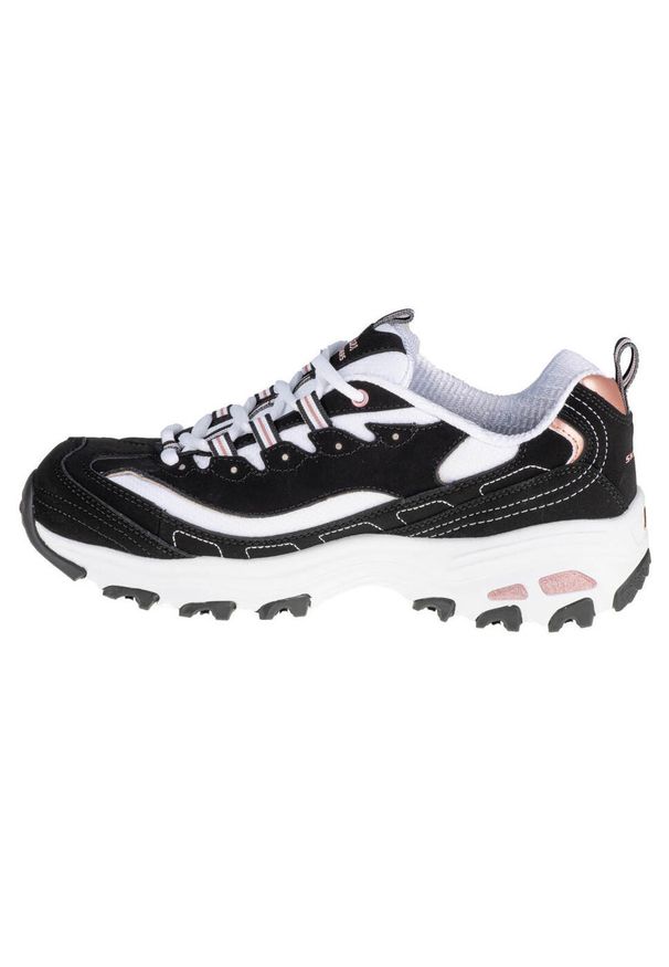 skechers - Buty sportowe Sneakersy damskie, D'Lites Devoted Fan. Kolor: czarny. Model: Skechers Sport. Sport: turystyka piesza