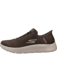 skechers - Kapcie SKECHERS SLIP - INS GO WALK FLEX - SMOOT Brązowy. Kolor: brązowy. Materiał: materiał. Model: Skechers Sport. Sport: turystyka piesza