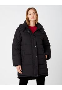 Wrangler - WRANGLER LONG PUFFER DAMSKA KURTKA ZIMOWA BLACK W4S8VJ100. Sezon: zima