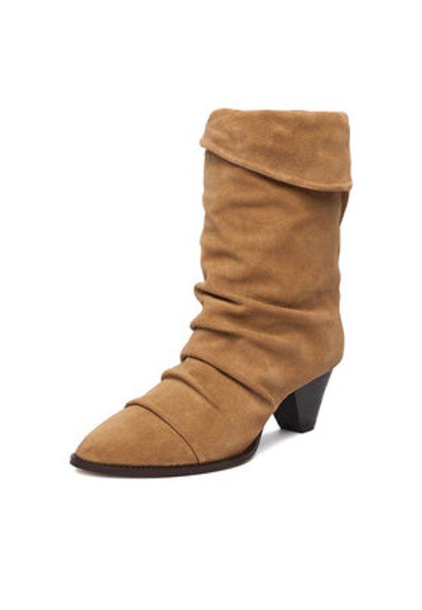 Badura Kozaki EO-APRIL-25FW218 Beżowy. Kolor: beżowy. Materiał: zamsz, skóra