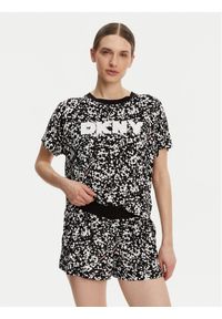 DKNY Piżama YI80044 Czarny Regular Fit. Kolor: czarny. Materiał: wiskoza