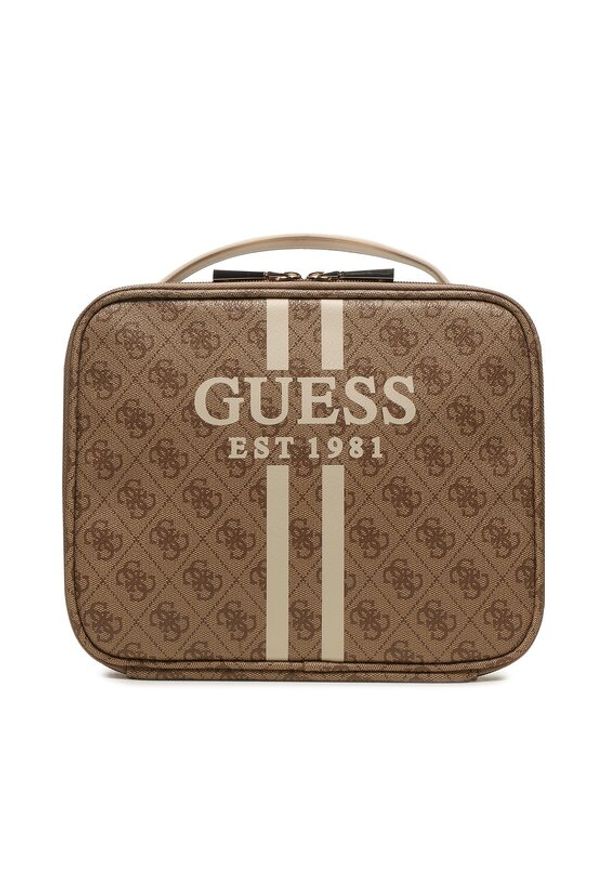 Guess Kosmetyczka Mildred (B) Travel TWB896 20450 Beżowy. Kolor: beżowy. Materiał: skóra