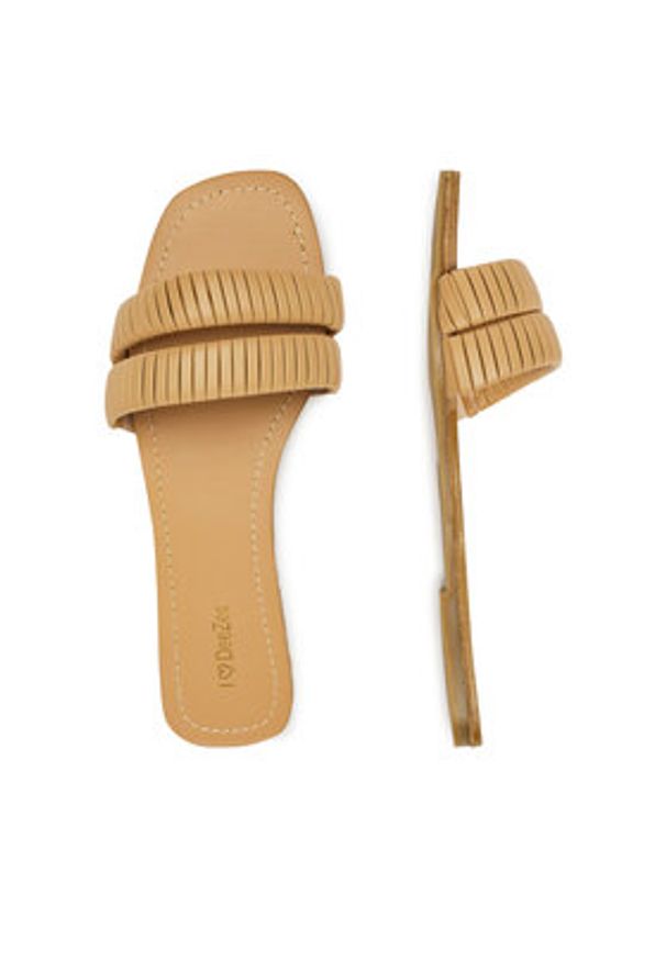 DeeZee Klapki E4366-6 Beżowy. Kolor: beżowy. Materiał: materiał, syntetyk