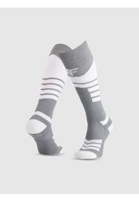 4f - 4F Skarpety narciarskie damskie - szare 43-46. Kolor: szary. Wzór: prążki. Sport: narciarstwo #1