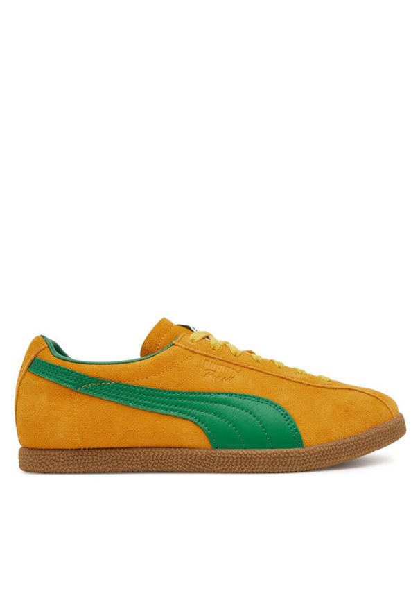 Puma Sneakersy Brasil 401048 03 Pomarańczowy. Kolor: pomarańczowy. Materiał: skóra, zamsz