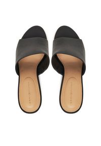 TOMMY HILFIGER - Tommy Hilfiger Klapki Leather Wedge Mule FW0FW08418 Czarny. Kolor: czarny. Materiał: skóra #5
