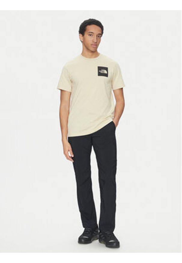 The North Face T-Shirt Fine NF0A8A6M Beżowy Regular Fit. Kolor: beżowy. Materiał: bawełna