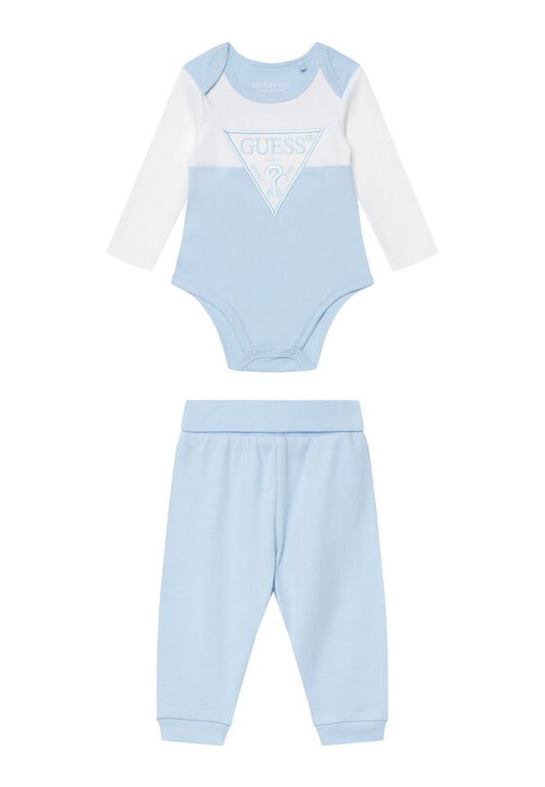 Guess Komplet body i spodnie H6YG04 4K4125 Niebieski jasny. Kolor: niebieski. Materiał: bawełna