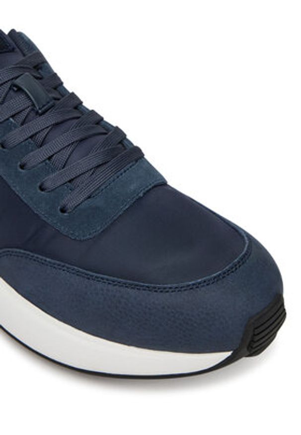 Calvin Klein Jeans Sneakersy Athleisure Runner Laceup Ny-Su YM0YM01370 Granatowy. Kolor: niebieski. Materiał: skóra, zamsz