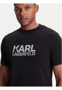 Karl Lagerfeld - KARL LAGERFELD T-Shirt 755087 553235 Czarny Regular Fit. Typ kołnierza: dekolt w karo. Kolor: czarny. Materiał: bawełna #5