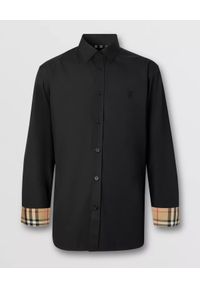 Burberry - BURBERRY - Czarna koszula z monogramem. Okazja: na spotkanie biznesowe. Kolor: czarny. Materiał: jeans, bawełna. Długość rękawa: długi rękaw. Długość: długie. Styl: biznesowy, elegancki #3
