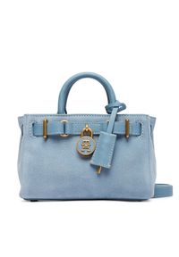 TOMMY HILFIGER - Tommy Hilfiger Torebka American Icon Micro Tote Suede AW0AW18853 Błękitny. Kolor: niebieski. Materiał: skórzane #1