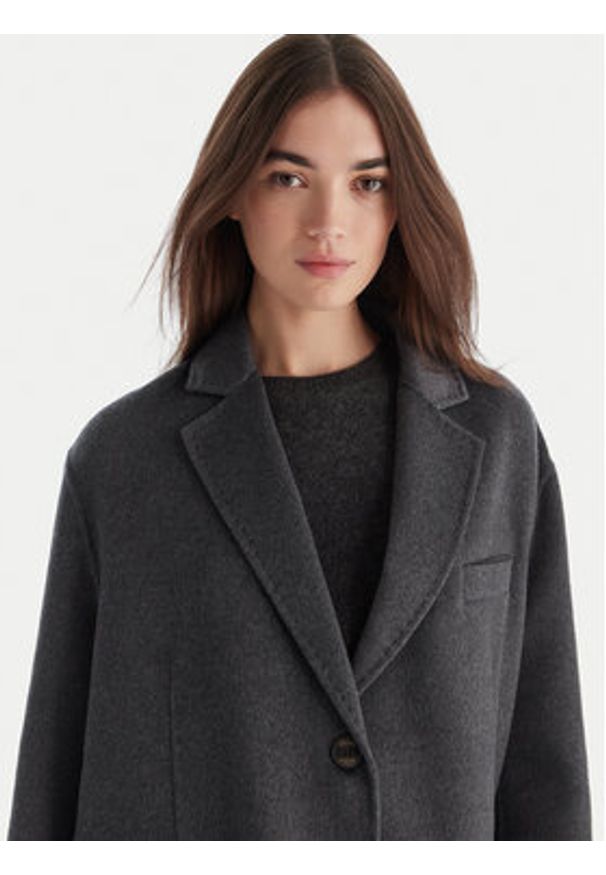 ViCOLO Płaszcz wełniany TF0005 Szary Regular Fit. Kolor: szary. Materiał: syntetyk