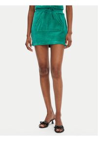 Juicy Couture Spódnica mini Heritage JCGGS125022 Zielony Slim Fit. Kolor: zielony. Materiał: welur