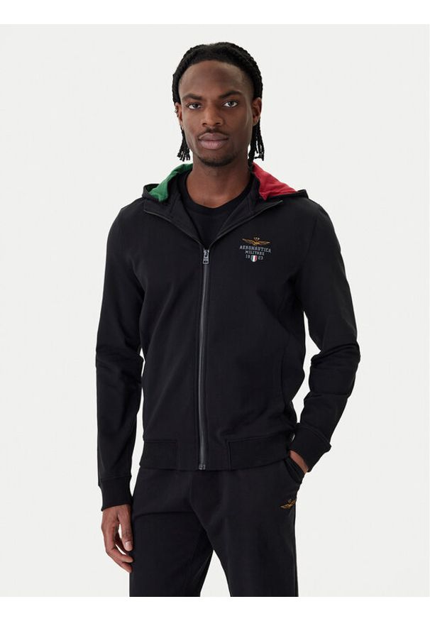 Aeronautica Militare Bluza 261FE2097UF00674 Czarny Regular Fit. Kolor: czarny. Materiał: bawełna