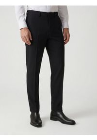 Reserved - Garniturowe spodnie w kant - czarny. Kolor: czarny. Materiał: tkanina, wiskoza #1