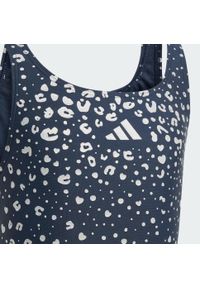 Adidas - Kostium kąpielowy Glitter V-back Swimsuit Kids. Kolor: fioletowy. Wzór: nadruk