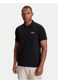 Karl Lagerfeld - KARL LAGERFELD Polo 745088 553235 Czarny Regular Fit. Typ kołnierza: polo. Kolor: czarny. Materiał: bawełna
