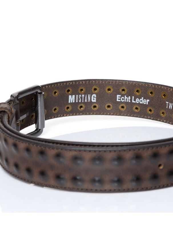 Mustang - MUSTANG PASEK SKÓRZANY 40 mm SOPO-MUS066. Materiał: skóra. Wzór: paski. Styl: klasyczny