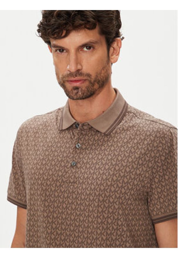 Michael Kors Polo CS550V85KS Brązowy Regular Fit. Typ kołnierza: polo. Kolor: brązowy. Materiał: bawełna
