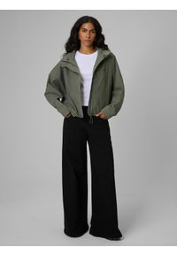 4f - 4F Kurtka przejściowa damska - khaki M. Okazja: na co dzień. Kolor: oliwkowy, brązowy, wielokolorowy. Materiał: materiał. Wzór: gładki. Styl: casual #2