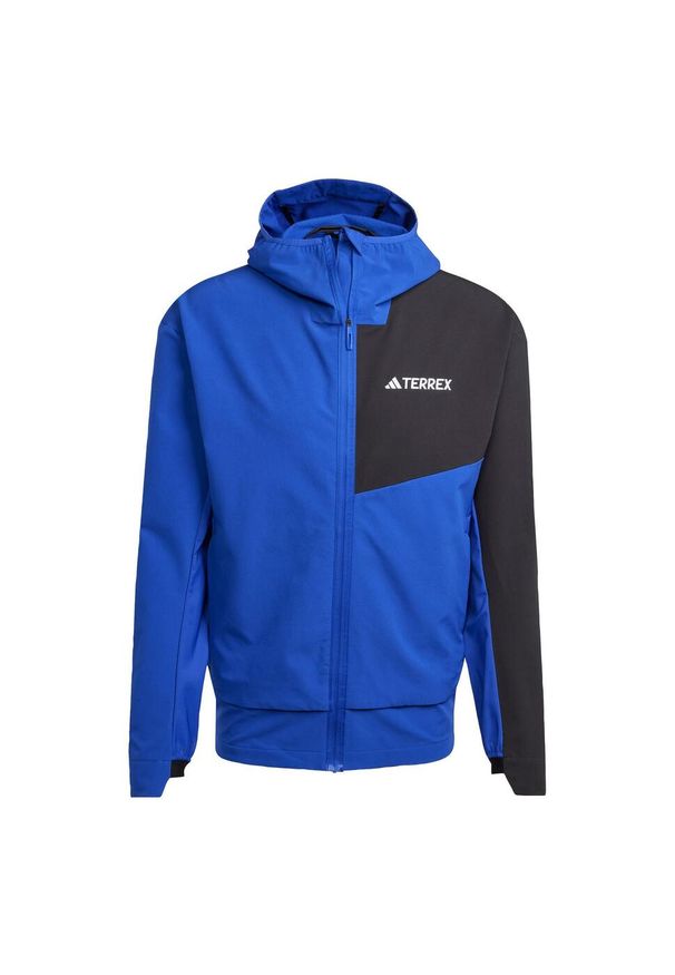 Adidas - Kurtka Terrex Multi Softshell. Kolor: niebieski, wielokolorowy, czarny. Materiał: softshell. Sport: turystyka piesza
