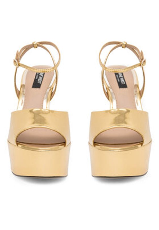 Nine West Sandały CHANDA ZL23031CC Złoty. Kolor: złoty. Materiał: skóra