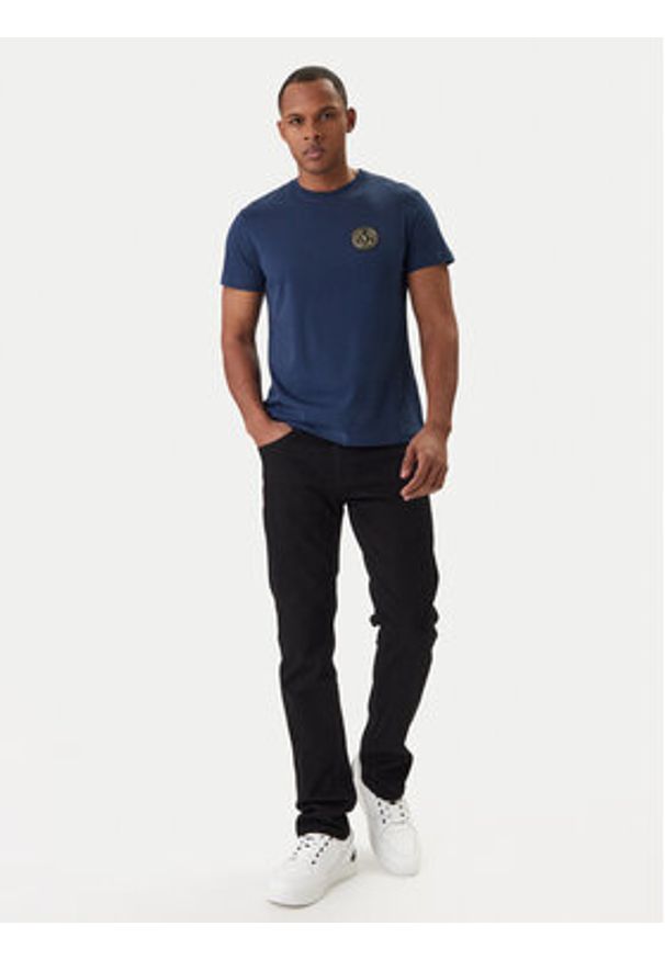 Versace Jeans Couture T-Shirt 80GAHT03 CJ00T Niebieski Regular Fit. Kolor: niebieski. Materiał: bawełna