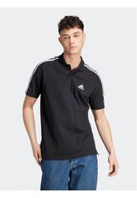 Adidas - adidas Polo Essentials Piqué Embroidered Small Logo 3-Stripes Polo Shirt IC9310 Czarny Regular Fit. Typ kołnierza: polo. Kolor: czarny. Materiał: bawełna