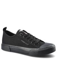 Czarne Trampki Cross Jeans Damskie Wygodne Półbuty. Okazja: na co dzień. Kolor: czarny. Materiał: guma, materiał. Styl: casual, sportowy, klasyczny