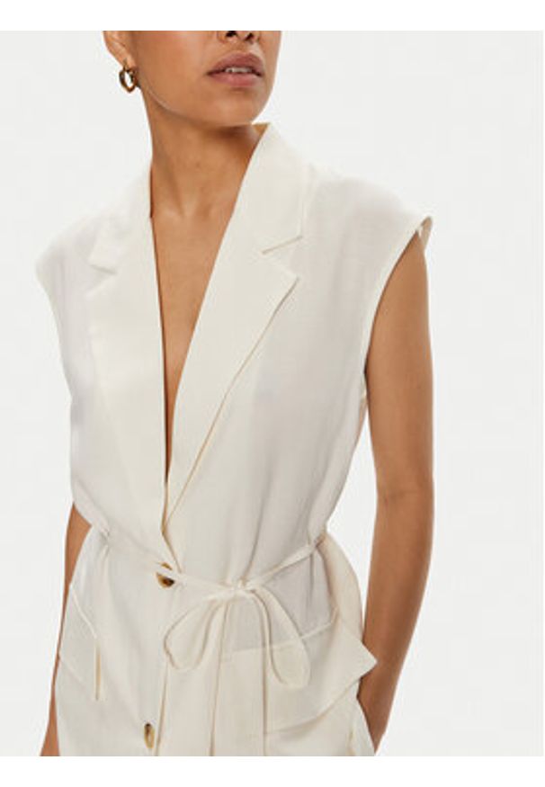 ViCOLO Kamizelka TB1545 Écru Regular Fit. Materiał: wiskoza