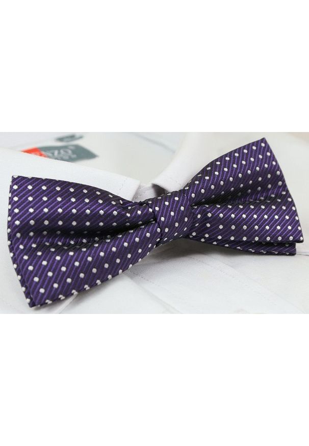 Modna Mucha Męska - Alties - Intensywny Fiolet w Groszki. Wzór: grochy. Styl: sportowy, elegancki