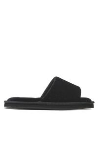 Calvin Klein Kapcie Slipper Flatform Sandal Vel HW0HW01540 Czarny. Kolor: czarny. Materiał: materiał
