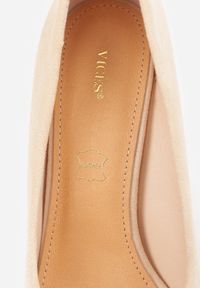 Born2be - Beżowe Klasyczne Szpilki Vices ze Skórzaną Wkładką Bellinna. Kolor: beżowy. Materiał: skóra. Obcas: na szpilce. Styl: klasyczny #9