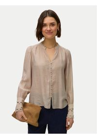 Vero Moda Koszula Irina 10338396 Beżowy Regular Fit. Kolor: beżowy. Materiał: wiskoza #1