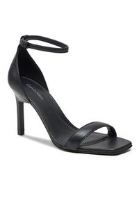 Calvin Klein Sandały Heel Sandal 90 Pearl Lth HW0HW02066 Czarny. Kolor: czarny. Materiał: skóra