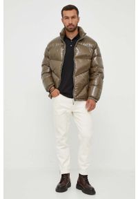 Armani Exchange kurtka puchowa męska kolor zielony zimowa. Kolor: zielony. Materiał: puch. Sezon: zima #4