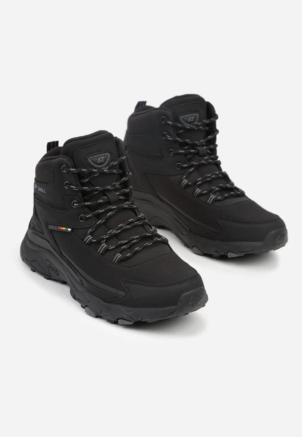 Born2be - Czarne Buty Trekkingowe Trapery z Technologią Soft Shell Atike. Okazja: na co dzień, na spacer. Kolor: czarny. Sport: turystyka piesza, wspinaczka