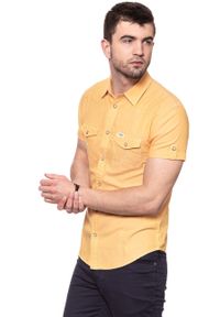 Wrangler - KOSZULA MĘSKA KRÓTKI RĘKAW WRANGLER SS ROLL WESTERN AMBER YELLOW W5A114MUY 112129951. Długość rękawa: krótki rękaw. Długość: krótkie #3
