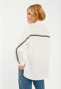 Volcano - Biała koszula K-NAUTICA. Kolor: biały. Materiał: bawełna, materiał, jeans, skóra, wiskoza. Wzór: haft, kolorowy, gładki, napisy. Styl: klasyczny, elegancki #1