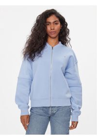 Tommy Jeans Bluza Tjw Zip Thru Bomber DW0DW17957 Błękitny Regular Fit. Kolor: niebieski. Materiał: syntetyk, bawełna