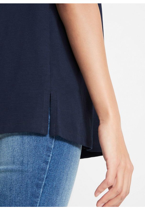 bonprix - T-shirt bawełniany z nadrukiem z motywem konika morskiego. Kolor: niebieski. Materiał: bawełna. Wzór: nadruk